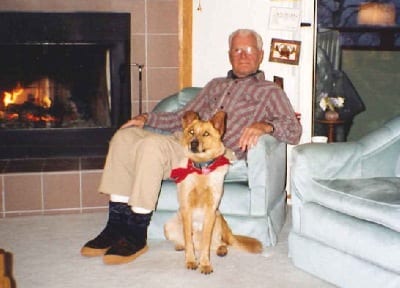 Ross and Avrom’s dog, Gypsy, 1998.