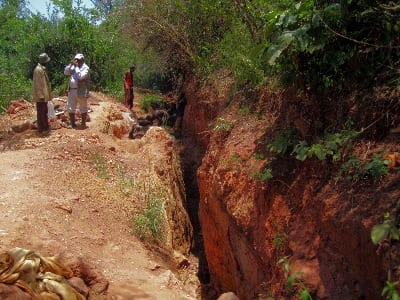Artisanal miners at an historical gold mine, Lake Victoria area, northwestern Tanzania.