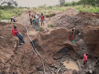 Placer gold miners, northeastern Tanzania.