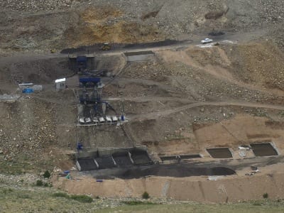 Processing plant at a carbonate-hosted manganese deposit, central Turkey.