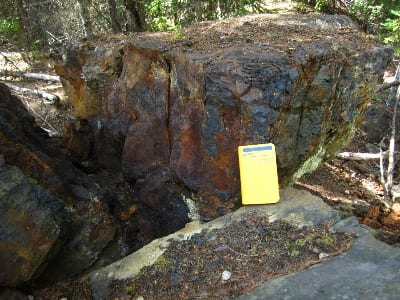 Historical magnetite skarn mine, Washington State, USA.